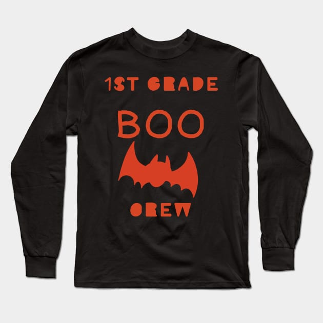 1st grade boo bat crew Long Sleeve T-Shirt by beautifulhandmadeart